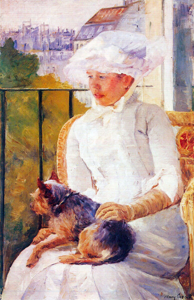 Lady with dog by Cassatt